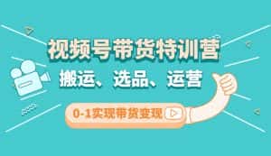 （4471期）视频号带货特训营(第3期)：搬运、选品、运营、0-1实现带货变现-优优云创网