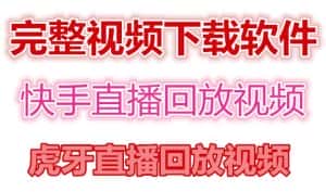 （4285期）快手直播回放视频/虎牙直播回放视频完整下载(电脑软件+视频教程)-优优云创网