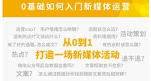 (4291期)新媒体运营系列课,课程零基础入门,解锁高薪职业必备的四项技能-优优云创网