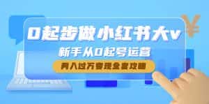 (4543期)0起步做小红书大v,新手从0起号运营,月入过万变现全套攻略-优优云创网