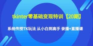 (4551期)tkinter零基础变现特训【20期】系统传授TK玩法 从小白到高手 录播+直播课-优优云创网