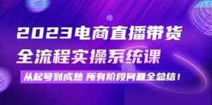 （4325期）2023电商直播带货全流程实操系统课：从起号到成熟所有阶段问题全总结！-优优云创网