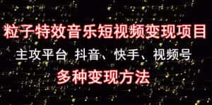（4586期）《粒子特效音乐短视频变现项目》主攻平台 抖音、快手、视频号 多种变现方法-优优云创网
