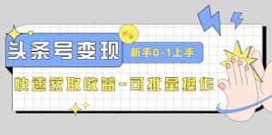 （4599期）2023头条号实操变现课：新手0-1轻松上手，快速获取收益-可批量操作-优优云创网