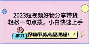 (4620期)2023短视频好物分享带货,好物带货高级课程,轻松一句点拨,小白快速上手-优优云创网