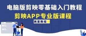 （4631期）电脑版剪映零基础入门教程+剪映APP专业版课程（两套教程）-优优云创网