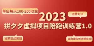 （4641期）《拼夕夕虚拟项目陪跑训练营1.0》单店每天100-200收益 独家选品思路和运营-优优云创网