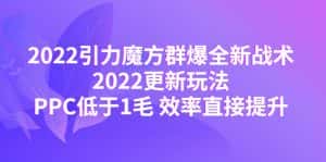 (4368期)2022引力魔方群爆全新战术:2022更新玩法,PPC低于1毛 效率直接提升-优优云创网