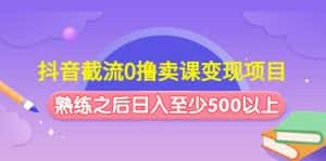 （4727期）抖音截流0撸卖课变现项目：这个玩法熟练之后日入至少500以上-优优云创网