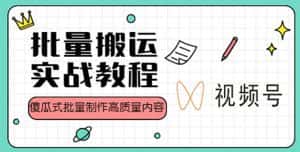(4762期)视频号批量搬运实战赚钱教程,傻瓜式批量制作高质量内容【附视频教程+PPT】-优优云创网