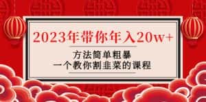 （4764期）韭菜-联盟· 2023年带你年入20w+方法简单粗暴，一个教你割韭菜的课程-优优云创网
