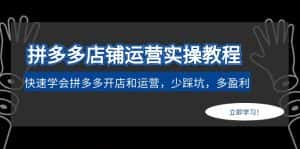 (4883期)拼多多店铺运营实操教程:快速学会拼多多开店和运营,少踩坑,多盈利-优优云创网