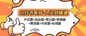 (4905期)小红书电商入门到精通 开店篇+选品篇+笔记篇+剪辑篇+赛道篇+内容篇+私域篇-优优云创网