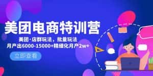（4921期）美团电商特训营：美团·店群玩法，无脑铺货月产出6000-15000+精细化月产2w+-优优云创网
