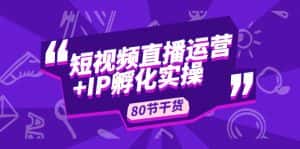 （4973期）短视频直播运营+IP孵化实战：80节干货实操分享-优优云创网