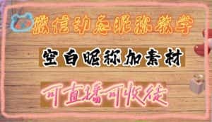 （4980期）微信动态昵称设置方法，可抖音直播引流，日赚上百【详细视频教程+素材】-优优云创网