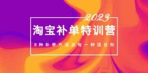 (5095期)2023最新淘宝补单特训营,8种补单方法总有一种适合你!-优优云创网