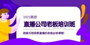 (5105期)直播公司老板培训班:做娱乐短视频直播的老板必学课程!-优优云创网
