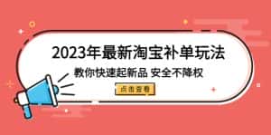 (5174期)2023年最新淘宝补单玩法,教你快速起·新品,安全·不降权(18课时)-优优云创网