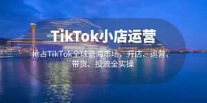 （5200期）TikTok小店运营 抢占TikTok全球蓝海市场，开店、运营、带货、投流全实操-优优云创网