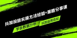 (5204期)抖加投放实操方法经验+策略分享课,学会数据分析,抖加运用自如!-优优云创网