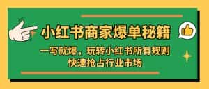 (5220期)小红书·商家爆单秘籍:一写就爆,玩转小红书所有规则,快速抢占行业市场-优优云创网