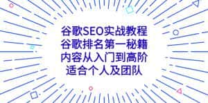 （5261期）谷歌SEO实战教程：谷歌排名第一秘籍，内容从入门到高阶，适合个人及团队-优优云创网