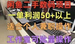 (5275期)闲鱼二手数码项目,个人副业低保收入一单50+以上,工作室批量放大操作-优优云创网