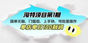 （5292期）淘特项目第1期，简单无脑，门槛低，上手快，单店单日100利润 可批量操作-优优云创网