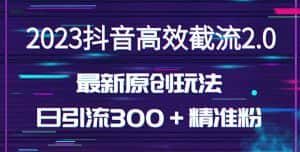 （5293期）日引300＋创业粉，独家抖音高效截流2.0玩法（价值1280）-优优云创网