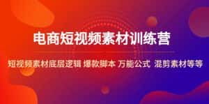 (5357期)电商短视频素材训练营:短视频素材底层逻辑 爆款脚本 万能公式 混剪素材等-优优云创网