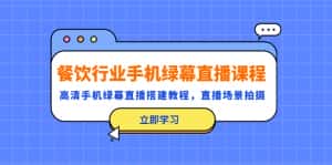 (5368期)餐饮行业手机绿幕直播课程,高清手机·绿幕直播搭建教程,直播场景拍摄-优优云创网