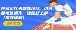 抖音小红书原味项目，小白都可以操作，轻松好上手【视频课程】-优优云创网