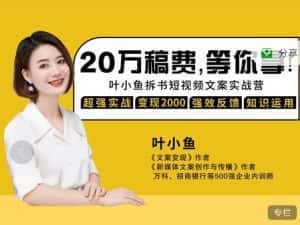 叶小鱼21天短视频文案拆书营,学完轻松搞定各类书单短视频文案-优优云创网