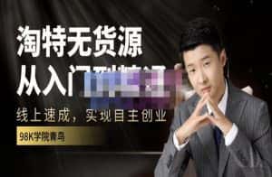 98k学院的淘特无货源线上速成课,从入门到精通,让你最小投入,最高回报-优优云创网