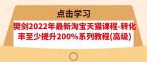 樊剑2022年最新淘宝天猫课程-转化率至少提升200%系列教程(高级)-优优云创网