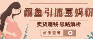 闲鱼引流宝妈粉+卖货赚钱一个月收益30000+(实操视频教程)-优优云创网