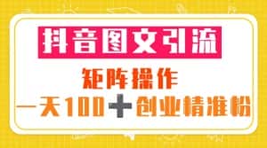 （5519期）抖音图文引流 矩阵操作 一天100+创业精准粉（5节视频课+素材模板）-优优云创网