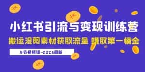 (5546期)2023小红书引流与变现训练营:搬运混剪素材获取流量 赚取第一桶金(9节课)-优优云创网