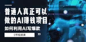 （5569期）普通人真正可以做的AI赚钱项目-如何利用AI写爆款（5节视频课）-优优云创网