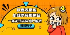 （5574期）抖音表情包小程序变现项目，一条龙玩法详细大解析，视频版学习！-优优云创网