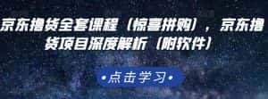 京东撸货全套课程(惊喜拼购),京东撸货项目深度解析(附软件)-优优云创网