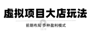 虚拟项目月入几万大店玩法分享，多店操作利润倍增（快速起店盈利）-优优云创网