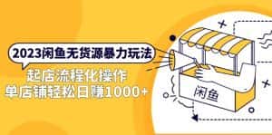 （5644期）2023闲鱼无货源暴力玩法，起店流程化操作，单店铺轻松日赚1000+-优优云创网