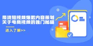 带货短视频爆款内容策划,关于电商视频的独门秘籍(价值499元)-优优云创网
