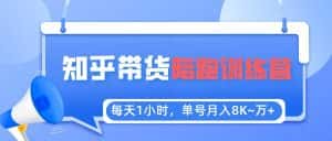 （5656期）每天1小时，单号稳定月入8K~1万+【知乎好物推荐】陪跑训练营（详细教程）-优优云创网