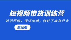 短视频带货训练营:听话照做,保证出单,做好了收益巨大(第10期)-优优云创网