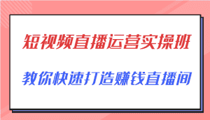 短视频直播运营实操班,直播带货精细化运营实操,教你快速打造赚钱直播间-优优云创网