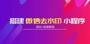搭建微信去水印小程序 带流量主【源码+搭建教程】-优优云创网