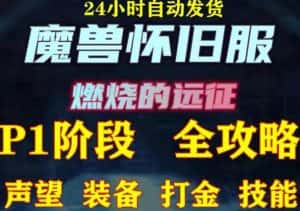 最新美服-怀旧服魔兽搬砖攻略,练级声望装备打金副本技能赚钱攻略-优优云创网